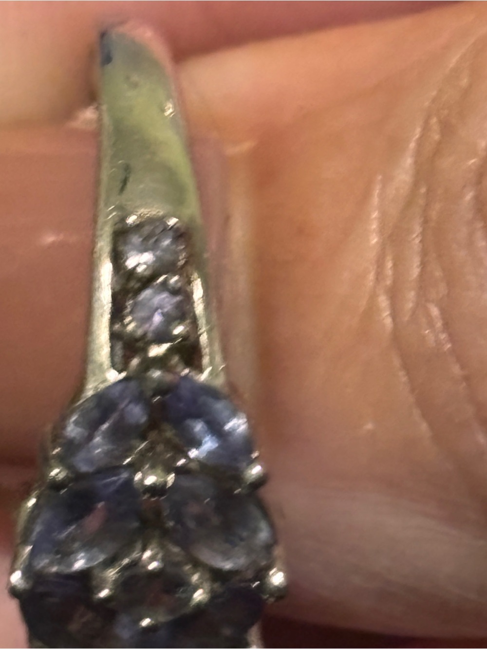 STAUER 925 STERLING SILVER NATURAL TANZANITE FLOWER CLUSTER RING Size 7.25 - Picture 11 of 14